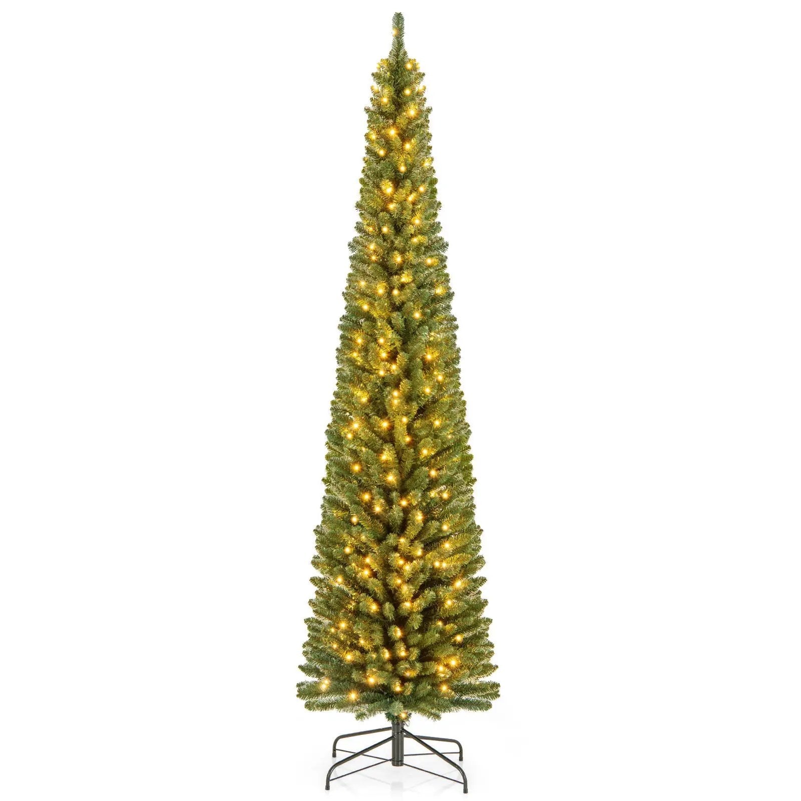 Pencil Christmas Tree with Memory Wire Branch Tips and Warm LED Lights by DirectDeals