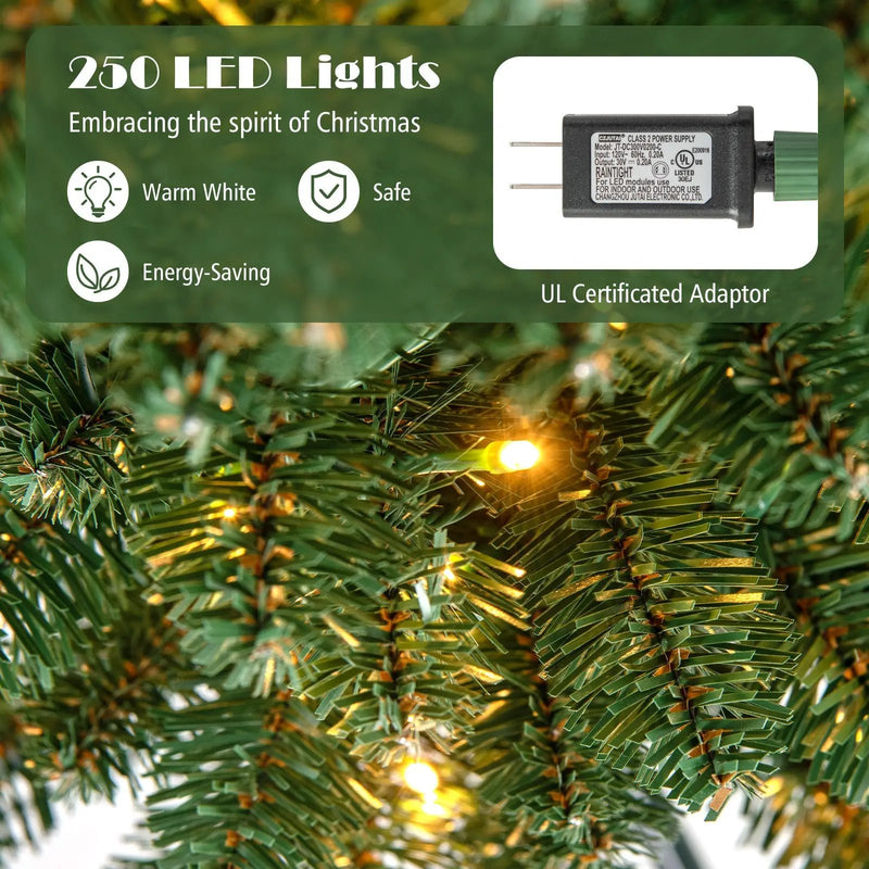 Pencil Christmas Tree with Memory Wire Branch Tips and Warm LED Lights by DirectDeals