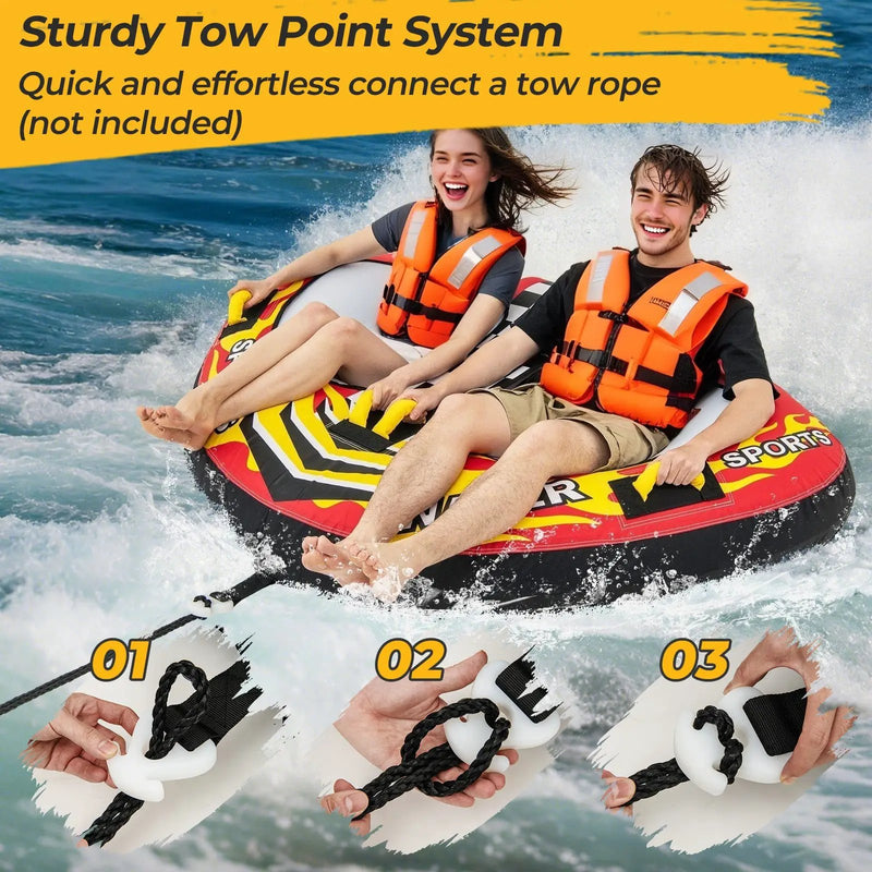 Towable Tube with Quick Connector and Drainage for Boating by DirectDeals