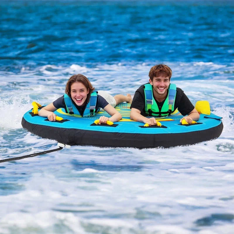 3-Person Inflatable Boat Tube Towable Platform with Double Valves by DirectDeals