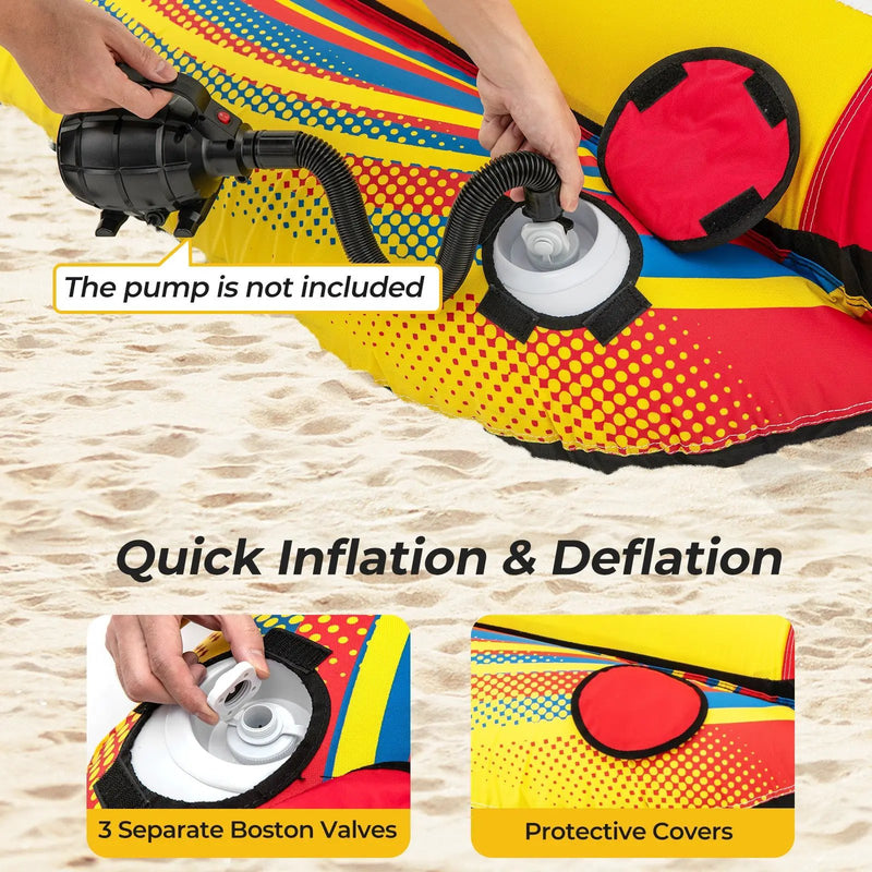 1 or 2 Person Inflatable Towable Tube Banana Boat for Boating by DirectDeals