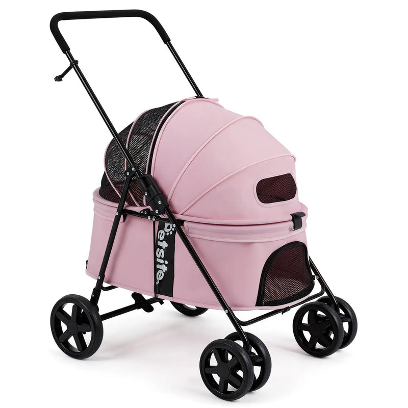 Foldable Pet Stroller for Small to Medium Dogs with Brake by DirectDeals