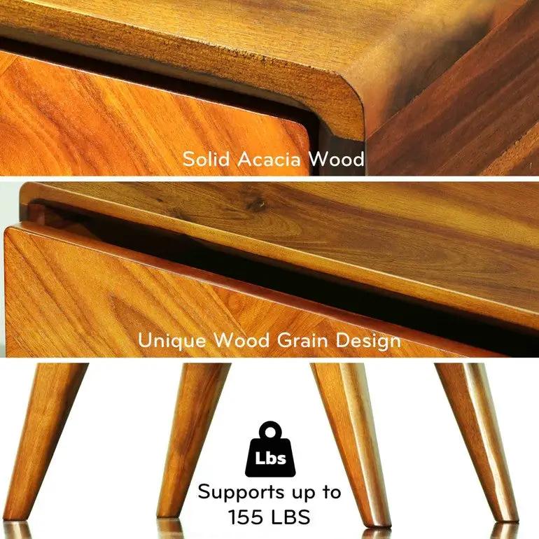 Laden Handcrafted Solid Wood Nightstand by Megsu