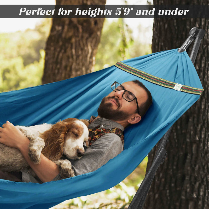 Tranquillo Uniki Canvas Hammock with Stand for Ultimate Relaxation by Megsu