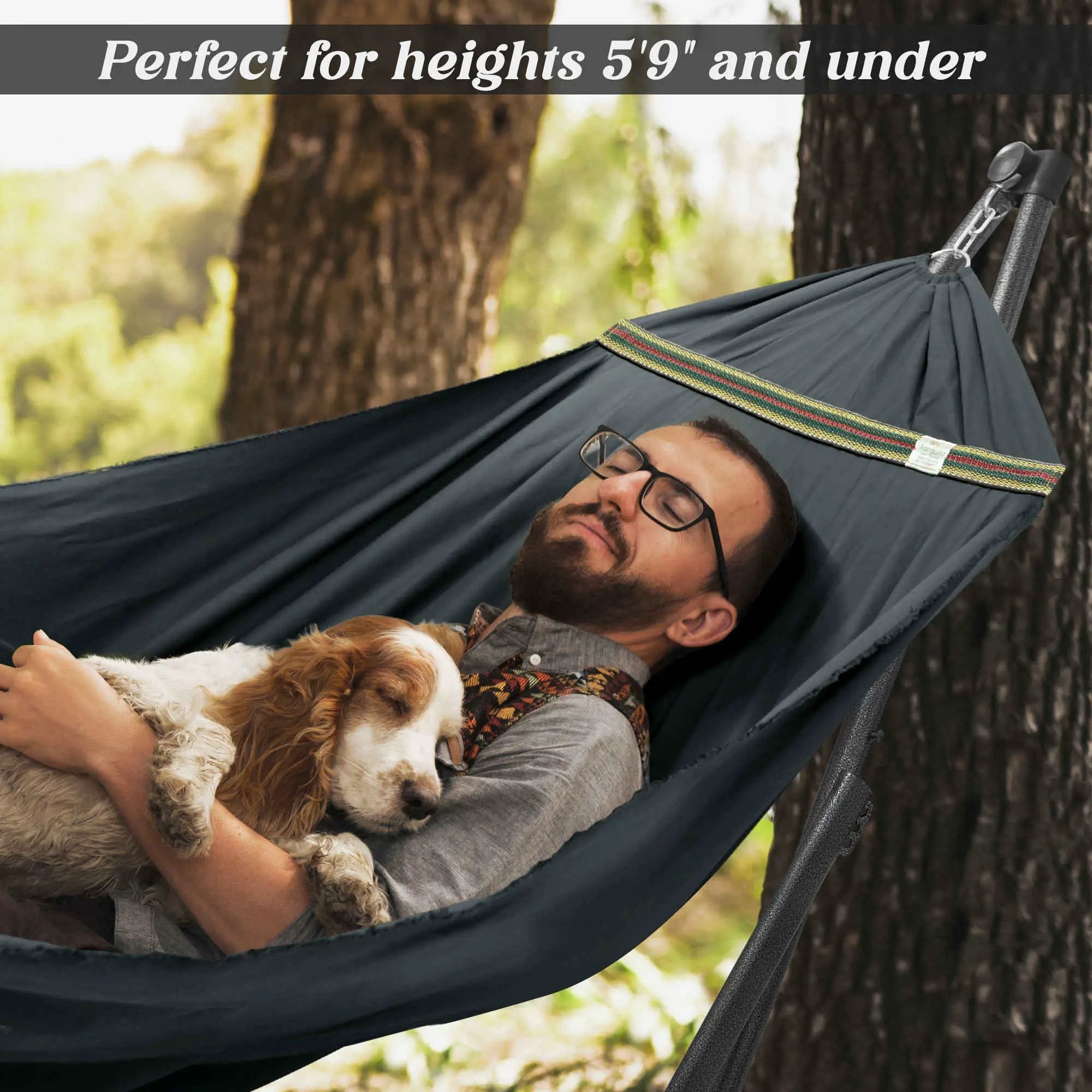Tranquillo Uniki Canvas Hammock with Stand for Ultimate Relaxation by Megsu