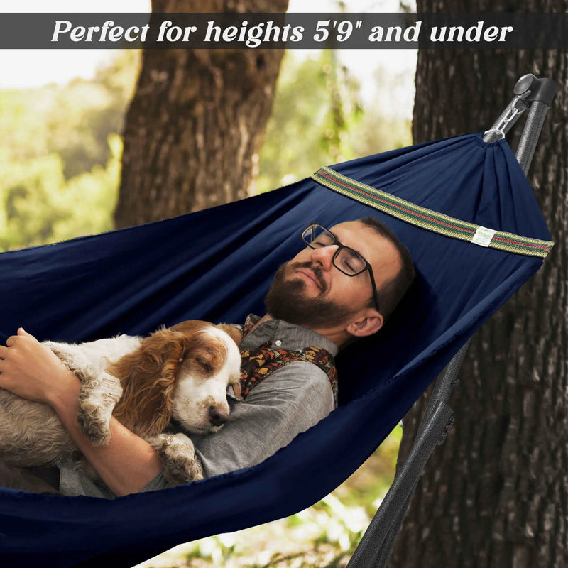 Tranquillo Uniki Canvas Hammock with Stand for Ultimate Relaxation by Megsu