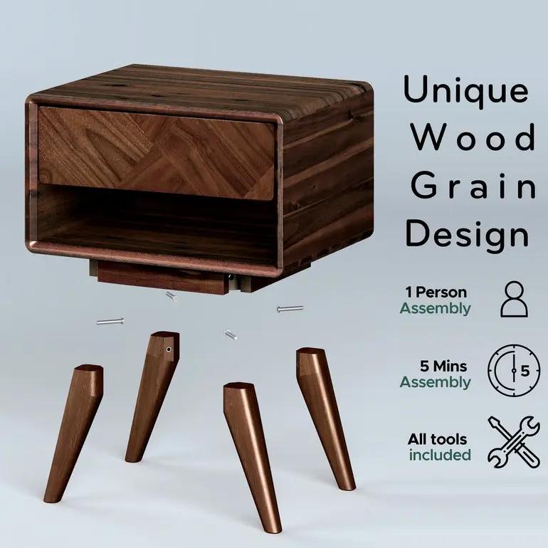 Laden Handcrafted Solid Wood Nightstand by Megsu