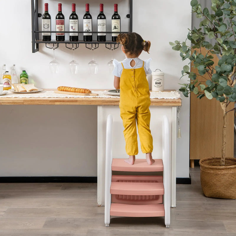 3-Step Stool with Safety Handles and Non-slip Pedals for Toddlers by DirectDeals