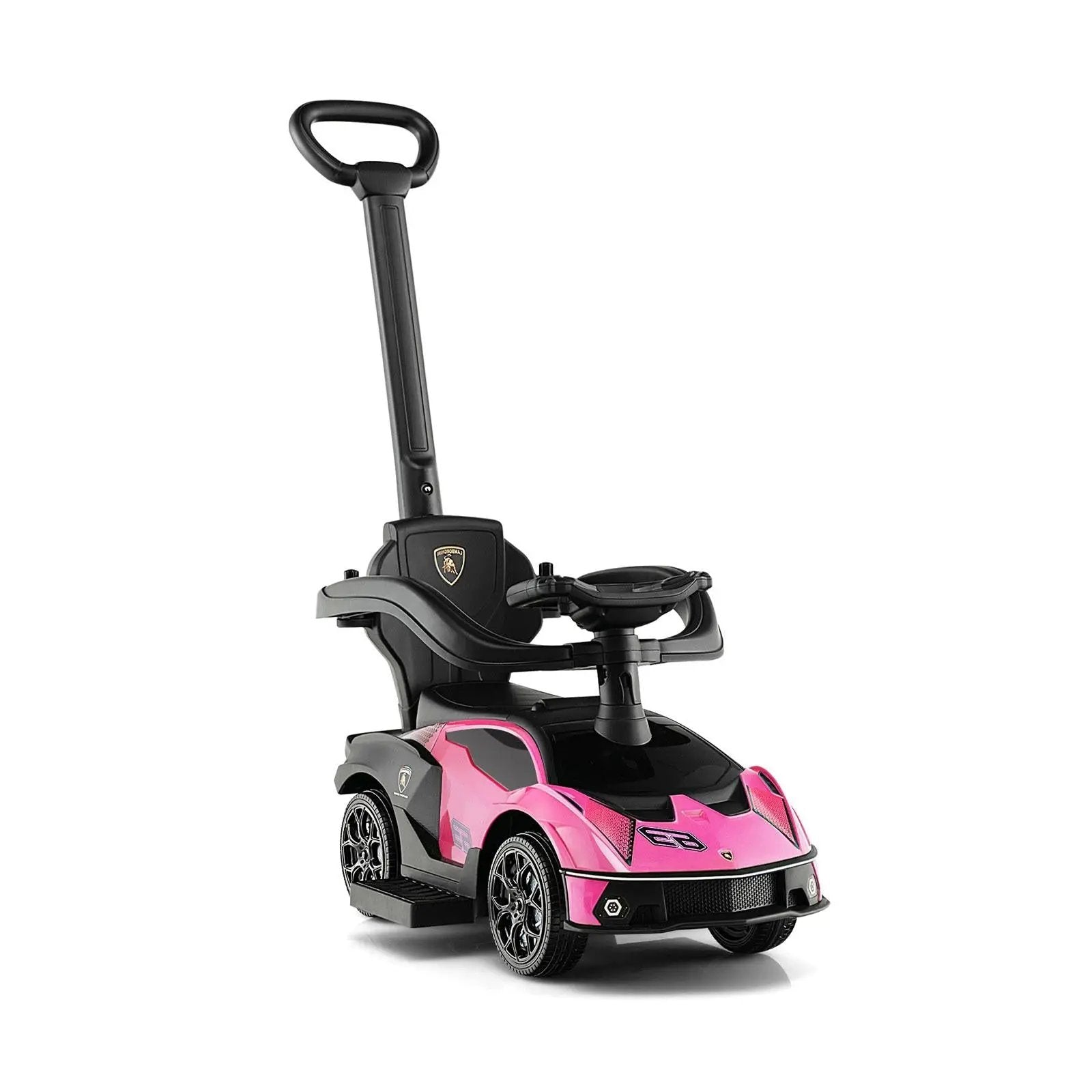 3-in-1 Licensed Lamborghini Ride on Push Car with Handle Guardrail by DirectDeals