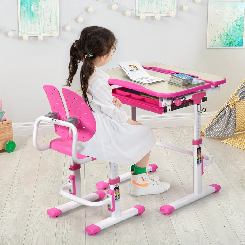 Height Adjustable Kids Study Desk and Chair Set by DirectDeals