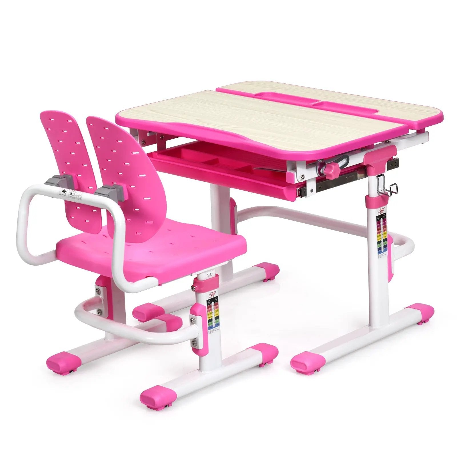 Height Adjustable Kids Study Desk and Chair Set by DirectDeals