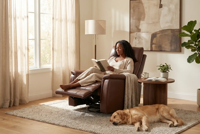 Pioneer Brown Manual Recliner by Ornate Furniture