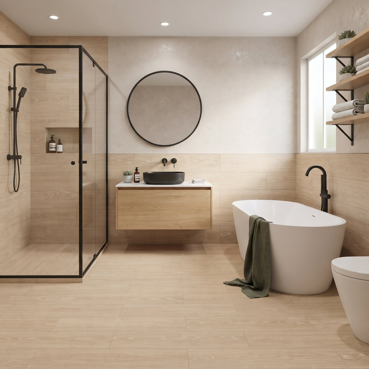 Placero Oak Matte Wood Look Porcelain Tiles 10x60-NPLAOAK10X60