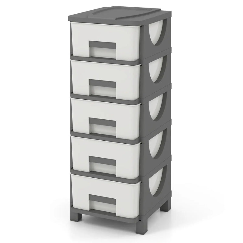Plastic Storage Organizer with Handles and Compact Drawer Cabinet Side Table for Bedroom by DirectDeals