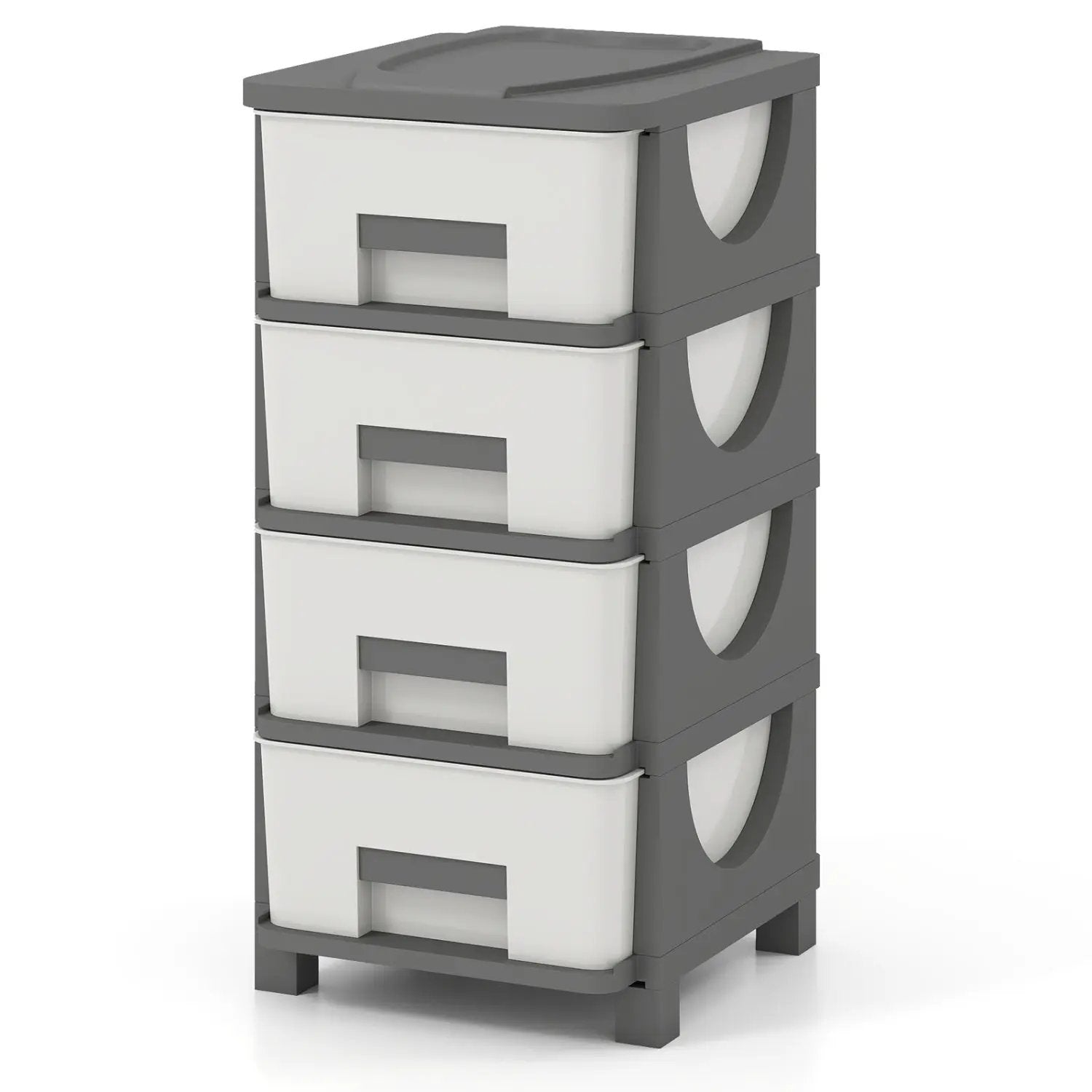 Plastic Storage Organizer with Compact Drawer Cabinet Side Table for Bedroom by DirectDeals