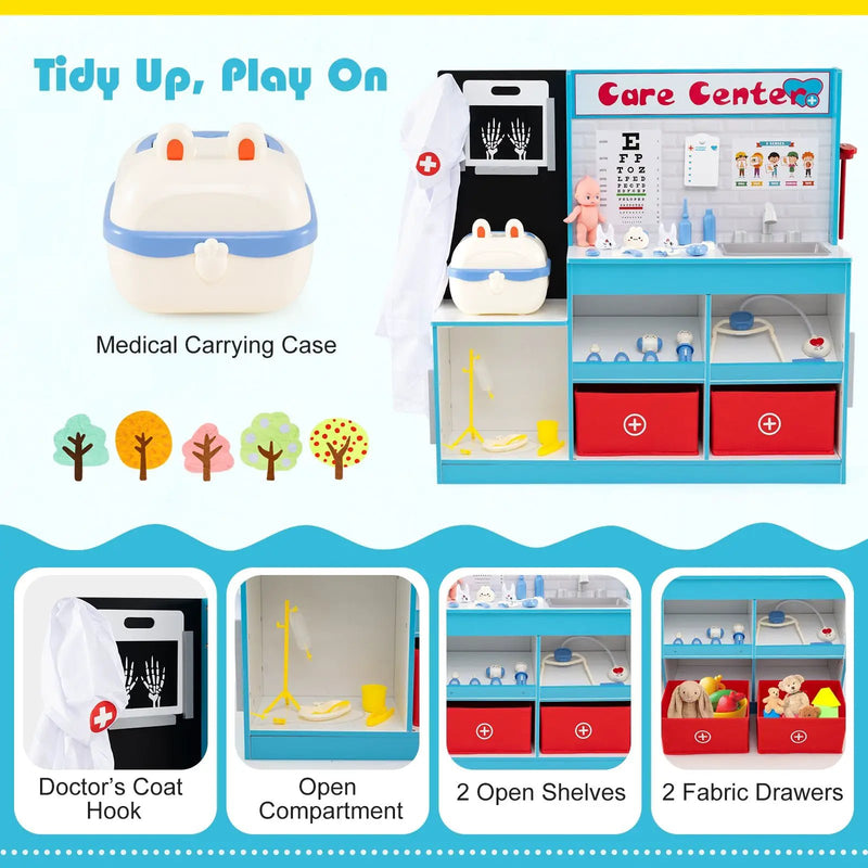 Play Doctor's Office Wood Medical Center Toy Set with Examine Region by DirectDeals