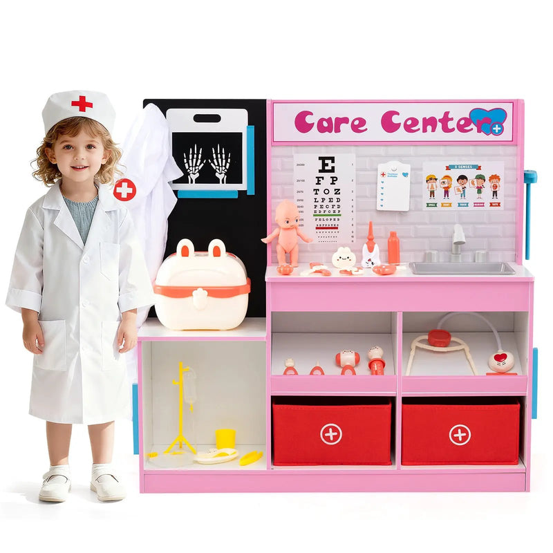 Play Doctor's Office Wood Medical Center Toy Set with Examine Region by DirectDeals