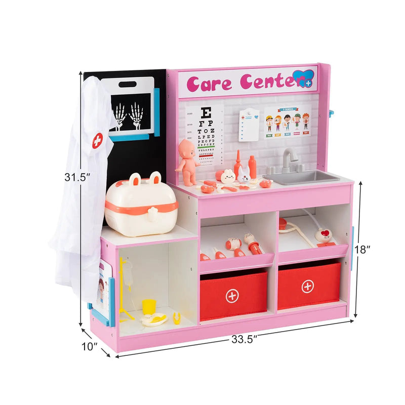 Play Doctor's Office Wood Medical Center Toy Set with Examine Region by DirectDeals