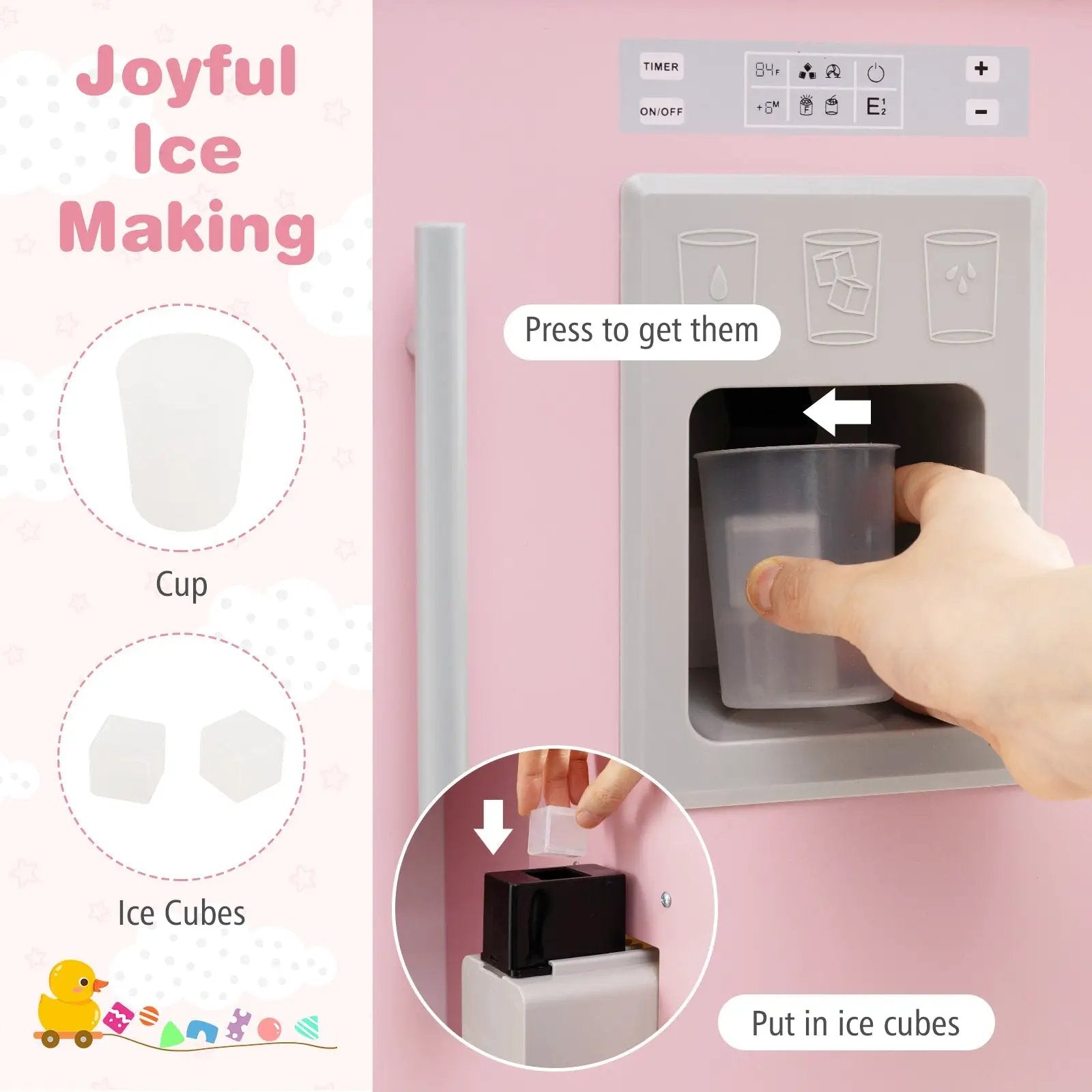 Play Kitchen for Kids Wooden Chef Pretend Playset with 3 Adjustable Heights Microwave by DirectDeals