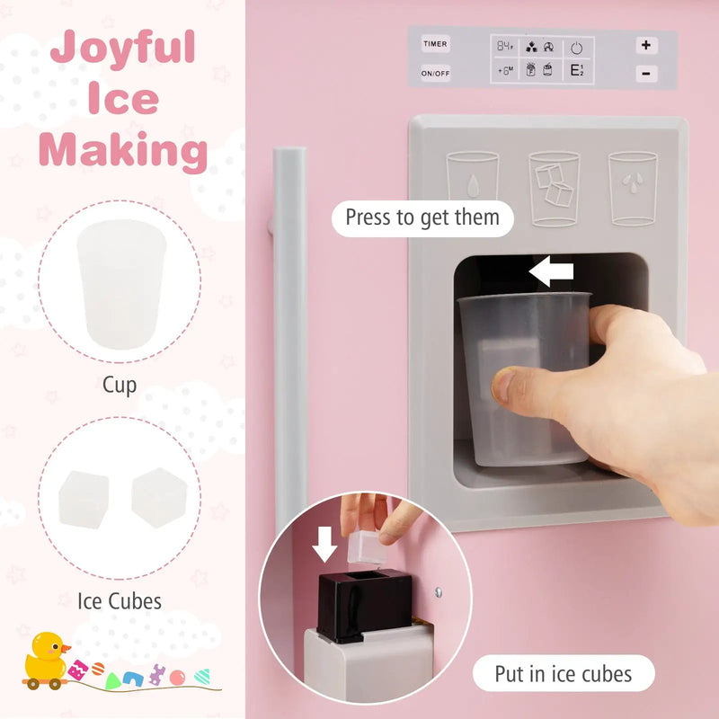 Play Kitchen for Kids Wooden Chef Pretend Playset with 3 Adjustable Heights Microwave by DirectDeals