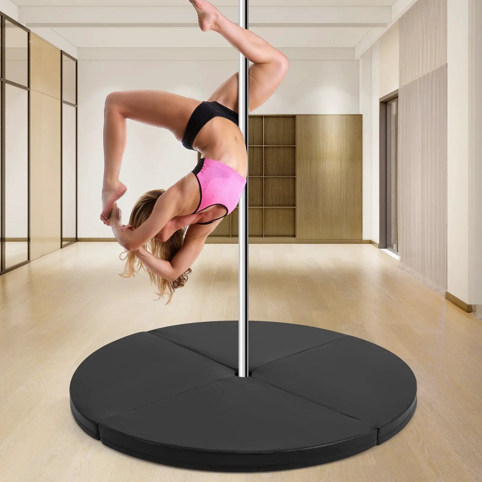 Pole Dance Crash Mat Round Portable Yoga Mat with EPE Foam by DirectDeals