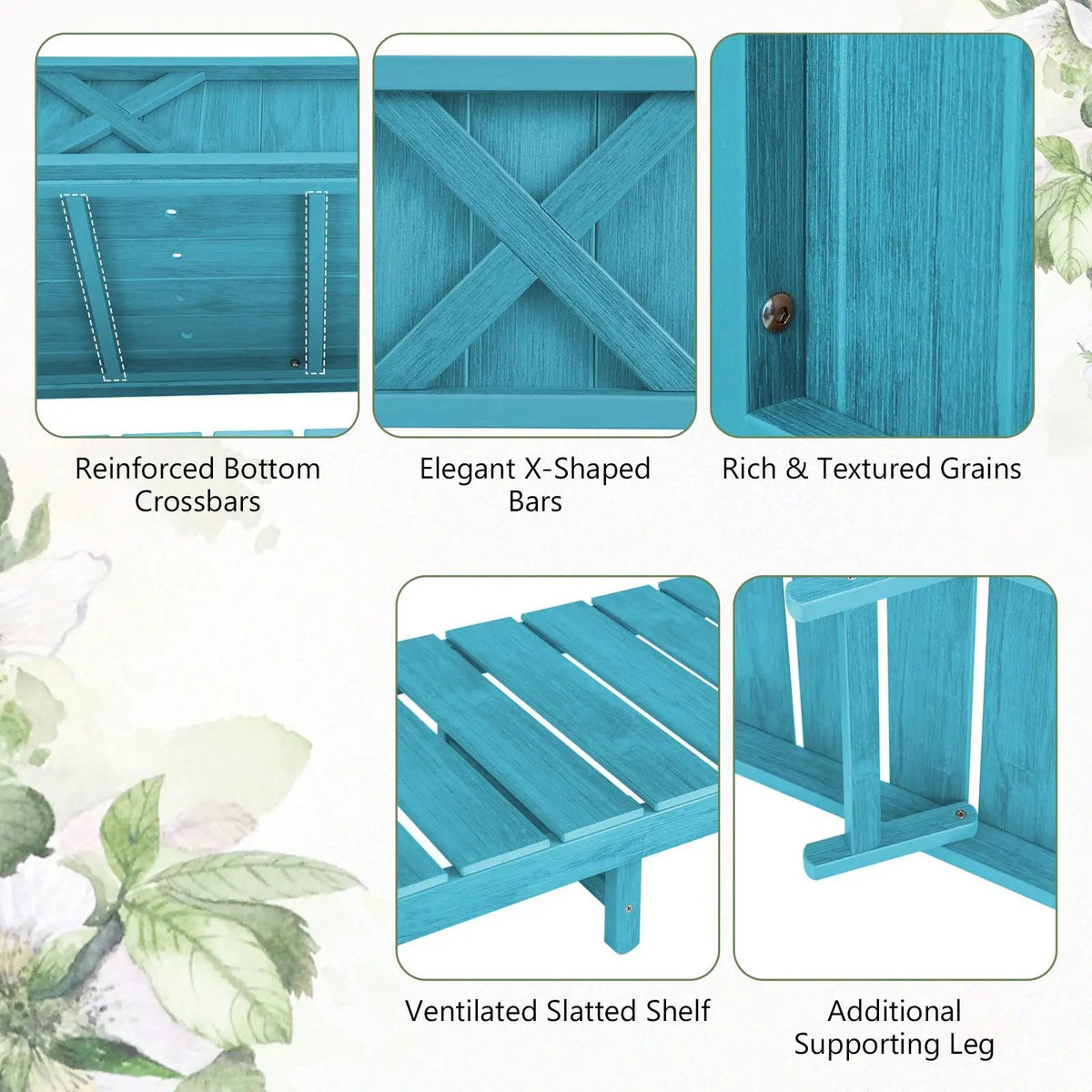Poly Wood Elevated Planter Box with Legs Storage Shelf Drainage Holes by DirectDeals