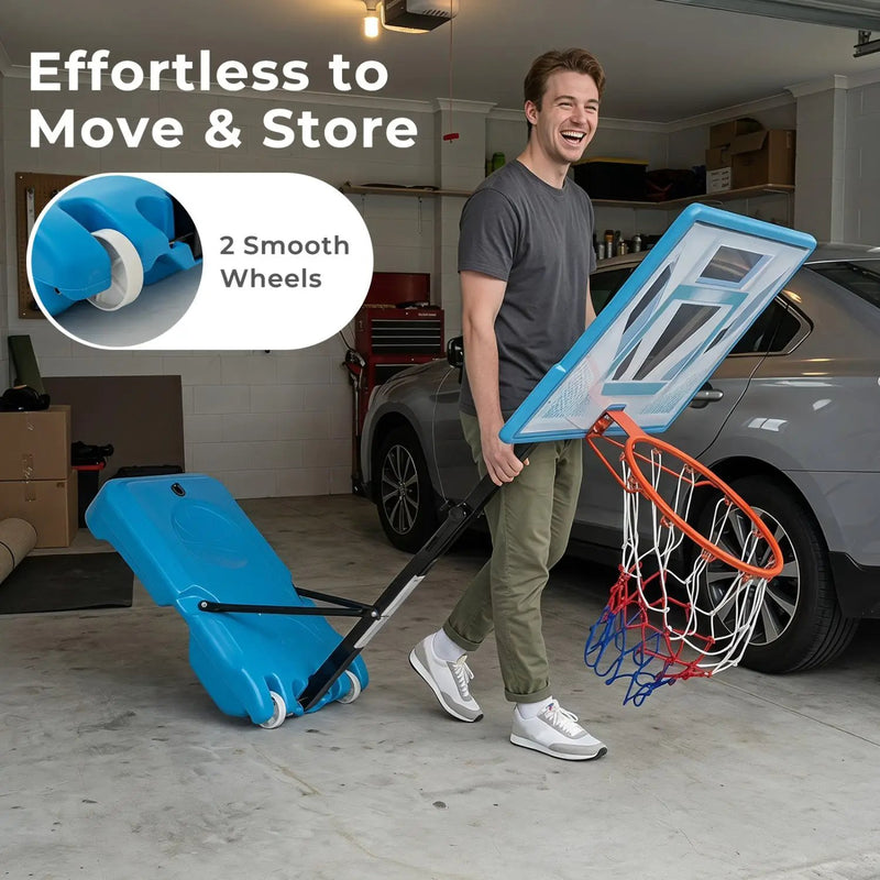 Pool Basketball Hoop with Adjustable Height and Weighted Base by DirectDeals