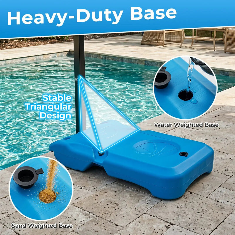Pool Basketball Hoop with Adjustable Height and Weighted Base by DirectDeals