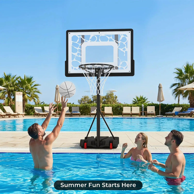 Adjustable Pool Basketball Hoop with LED Lights by DirectDeals