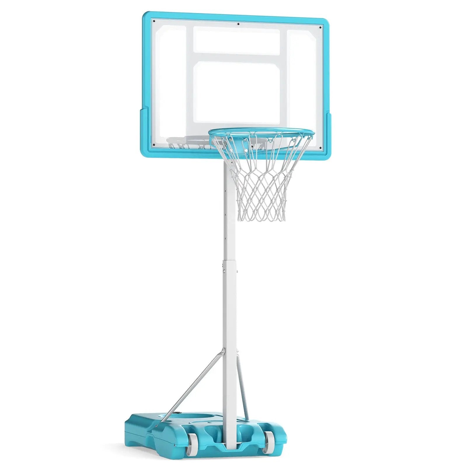 Pool Basketball Hoop Poolside Portable Basketball Goal with Shatterproof Backboard-White by DirectDeals