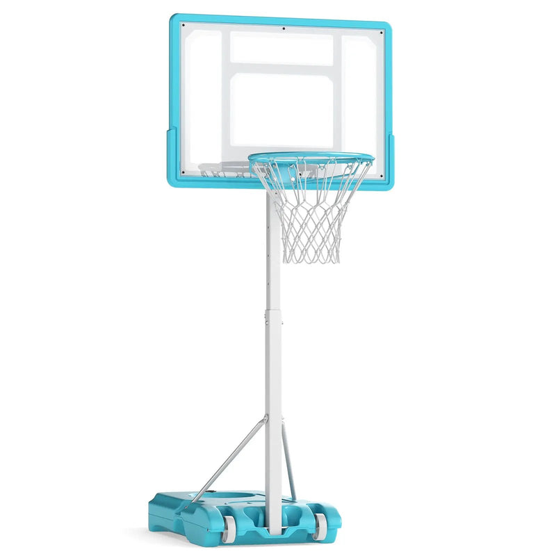 Pool Basketball Hoop Poolside Portable Basketball Goal with Shatterproof Backboard-White by DirectDeals
