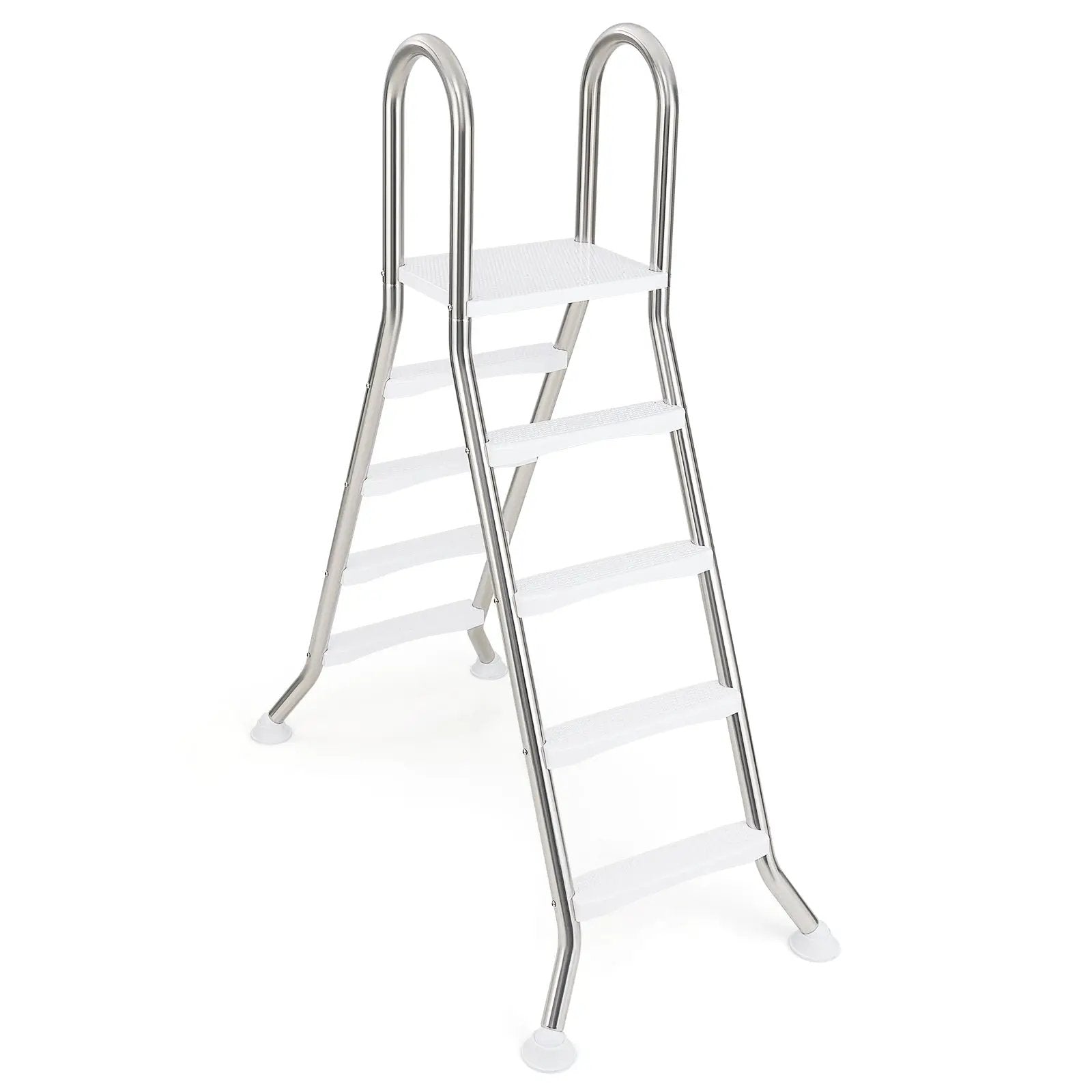 75.6" Above Ground Pool Ladder A-Frame Swimming Pool 4-Step Ladder for Up to 55" Pool Wall Height by DirectDeals
