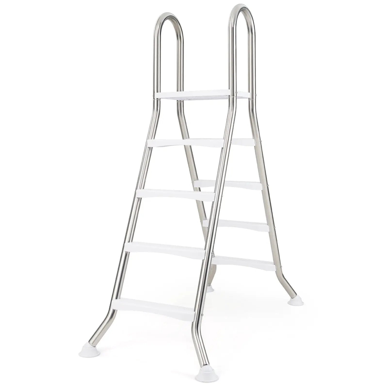 75.6" Above Ground Pool Ladder A-Frame Swimming Pool 4-Step Ladder for Up to 55" Pool Wall Height by DirectDeals