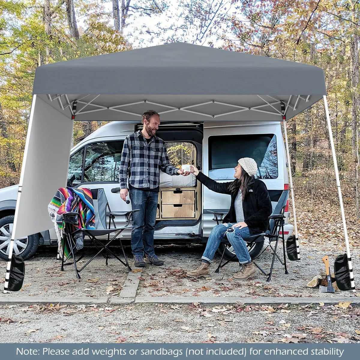 8 X 8 Feet Pop up Canopy Tent with 1 Sidewall and Portable Backpack by DirectDeals