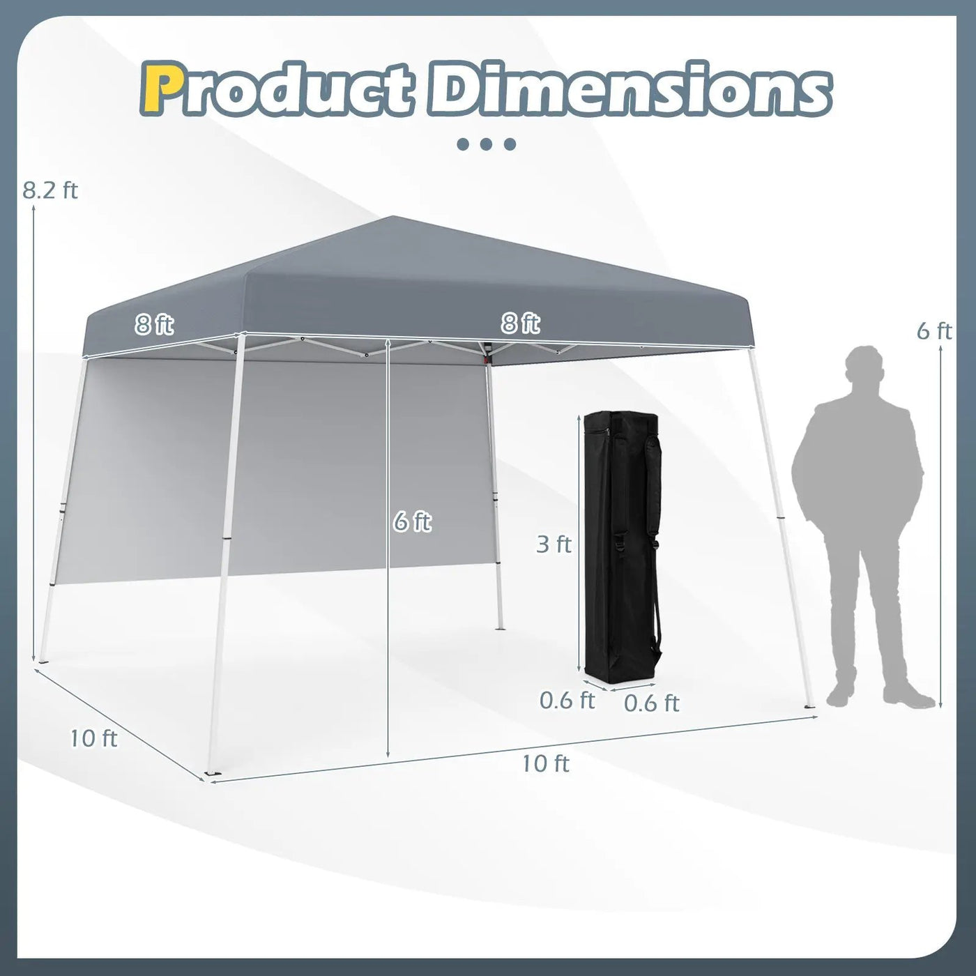 8 X 8 Feet Pop up Canopy Tent with 1 Sidewall and Portable Backpack by DirectDeals