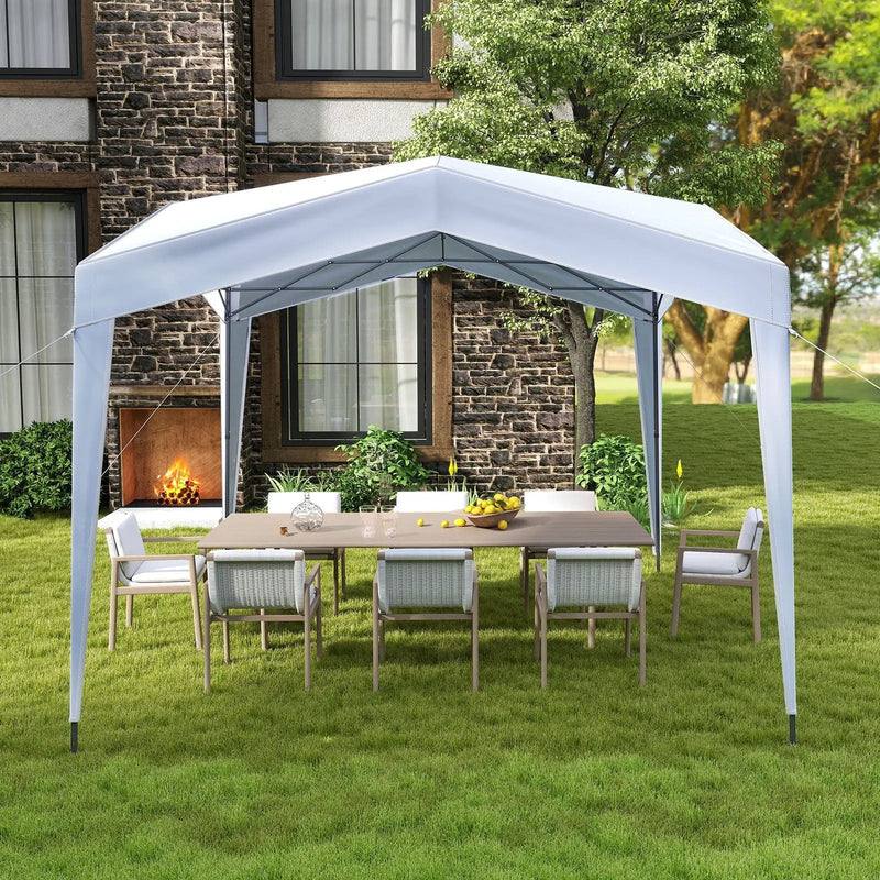 Pop up Canopy Tent with Portable Wheeled Bag 8 Stakes 4 Wind Ropes-White by DirectDeals