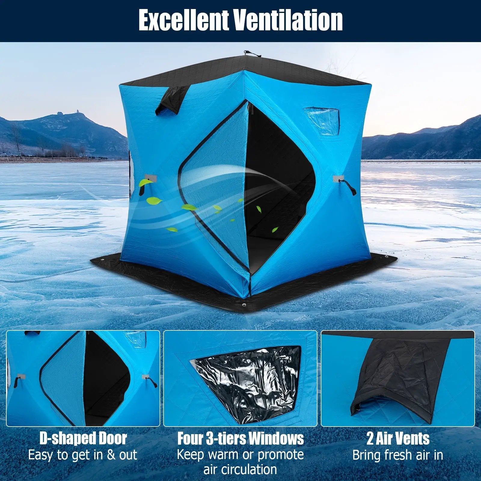 Portable 2 Person Ice Shanty with Cotton Padded Walls by DirectDeals