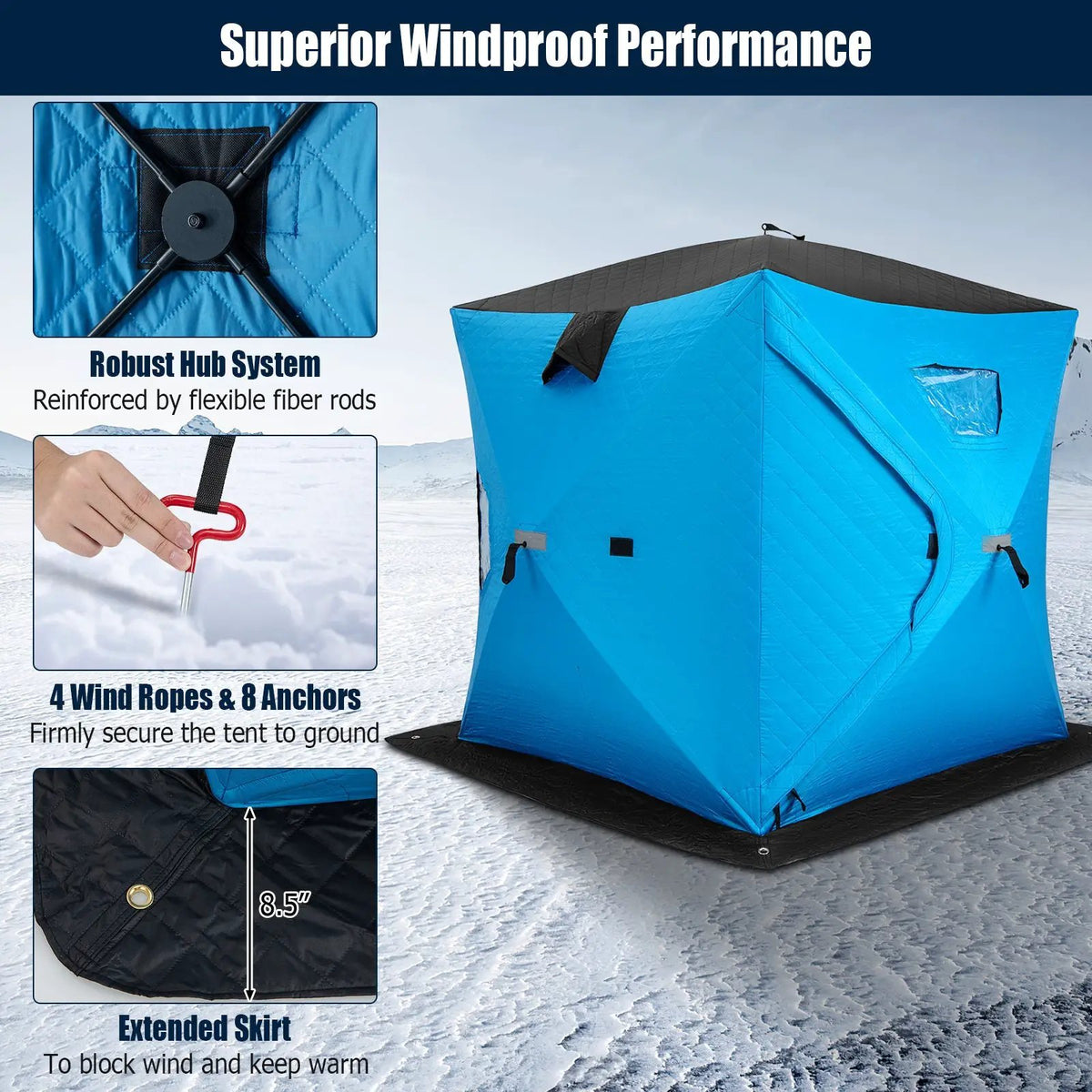 Portable 2 Person Ice Shanty with Cotton Padded Walls by DirectDeals