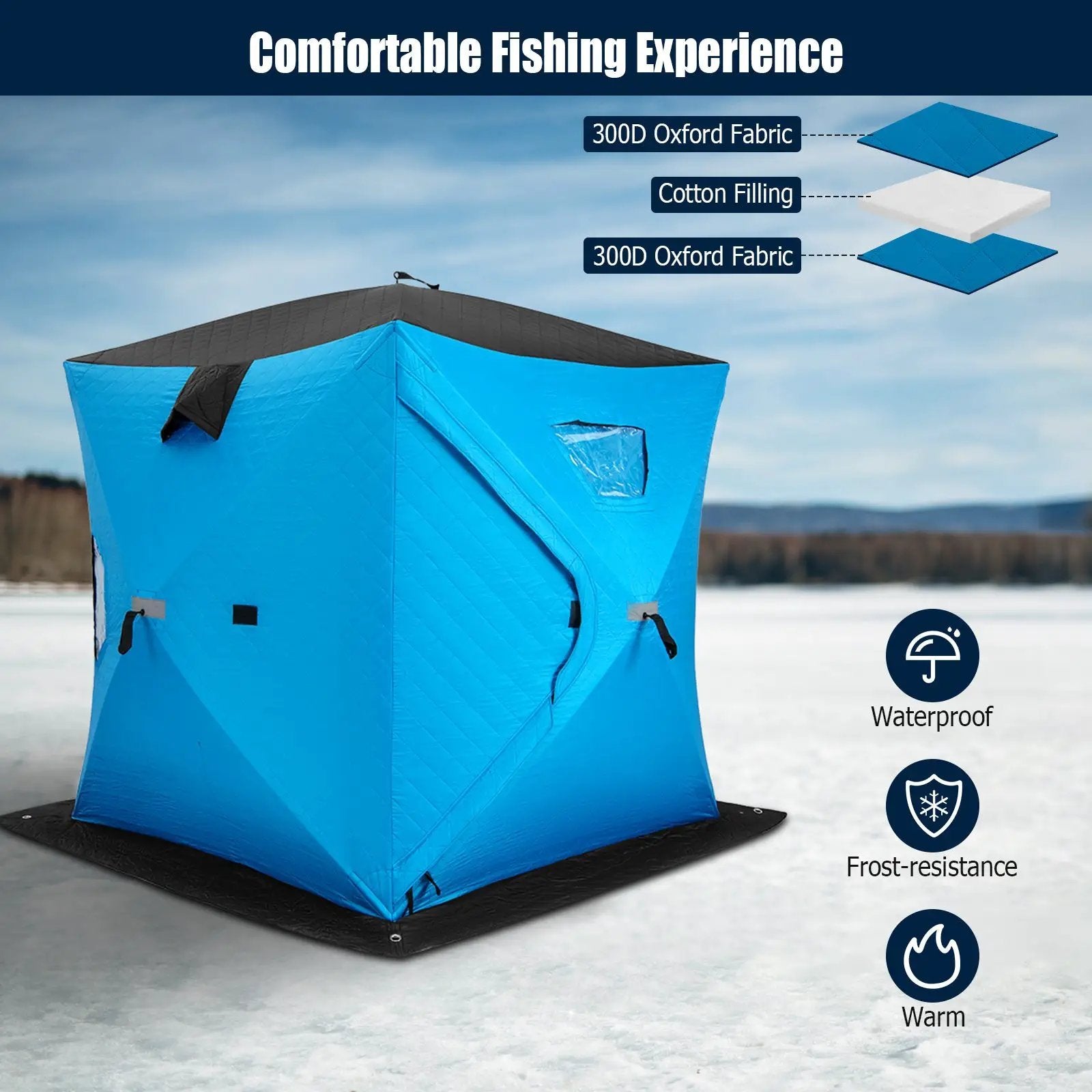 Portable 2 Person Ice Shanty with Cotton Padded Walls by DirectDeals