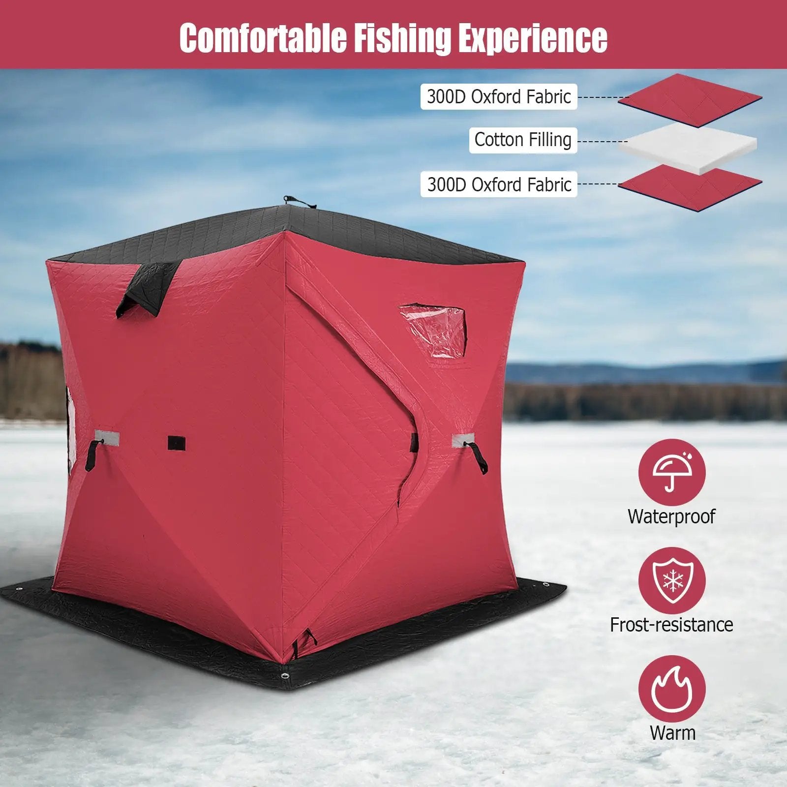 Portable 2 Person Ice Shanty with Cotton Padded Walls by DirectDeals
