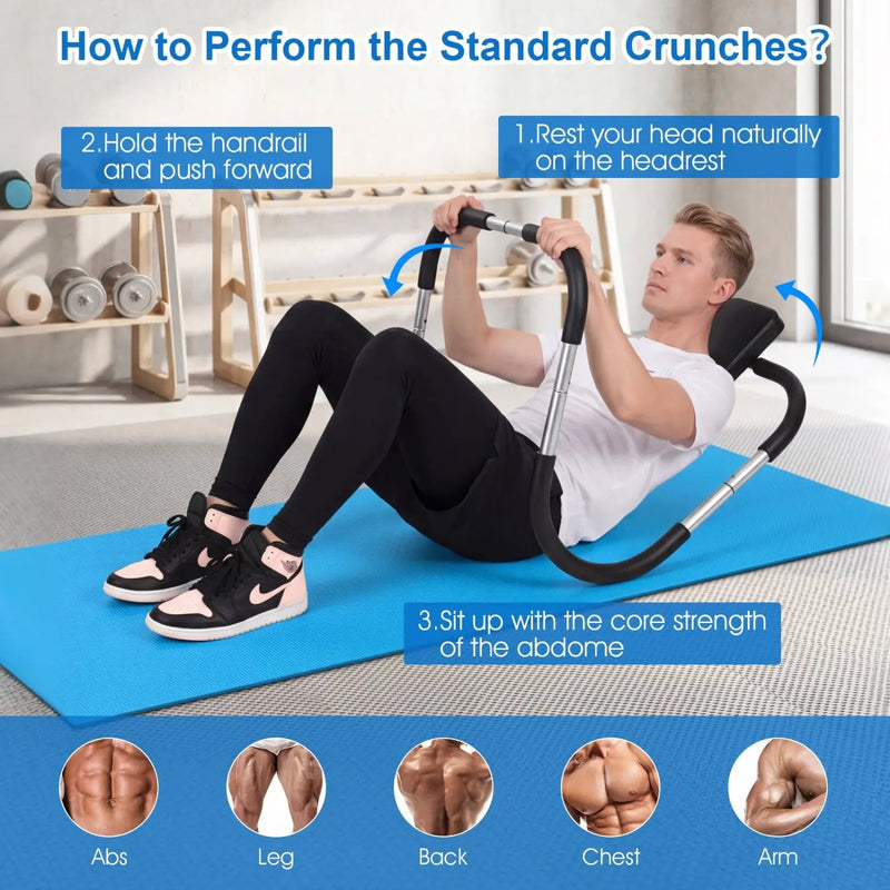 Portable AB Trainer with Headrest and Foam Handles by DirectDeals