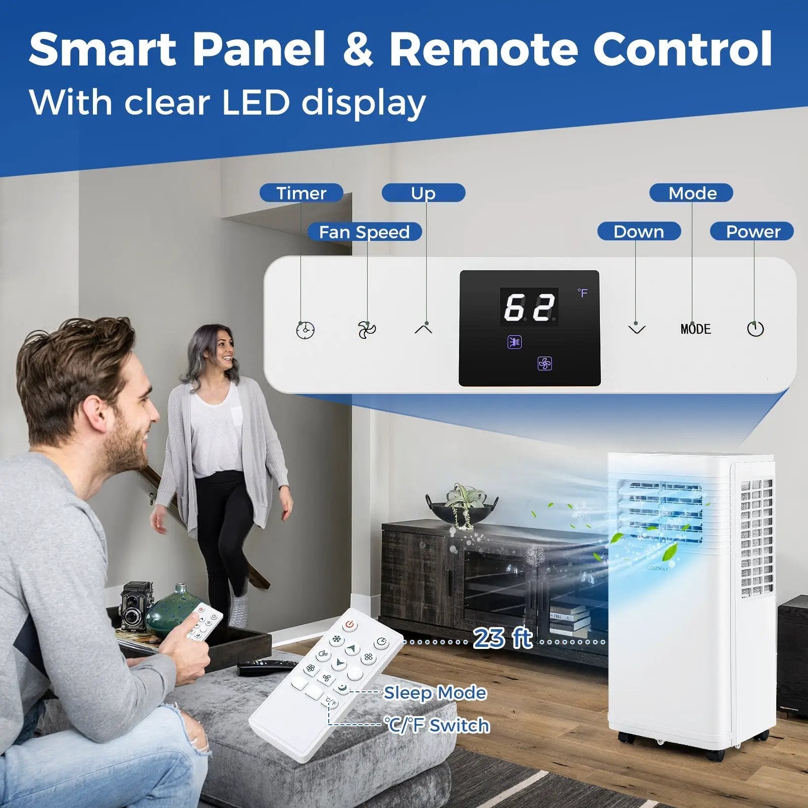 8000 BTU Portable Air Conditioner with Dehumidifier by DirectDeals
