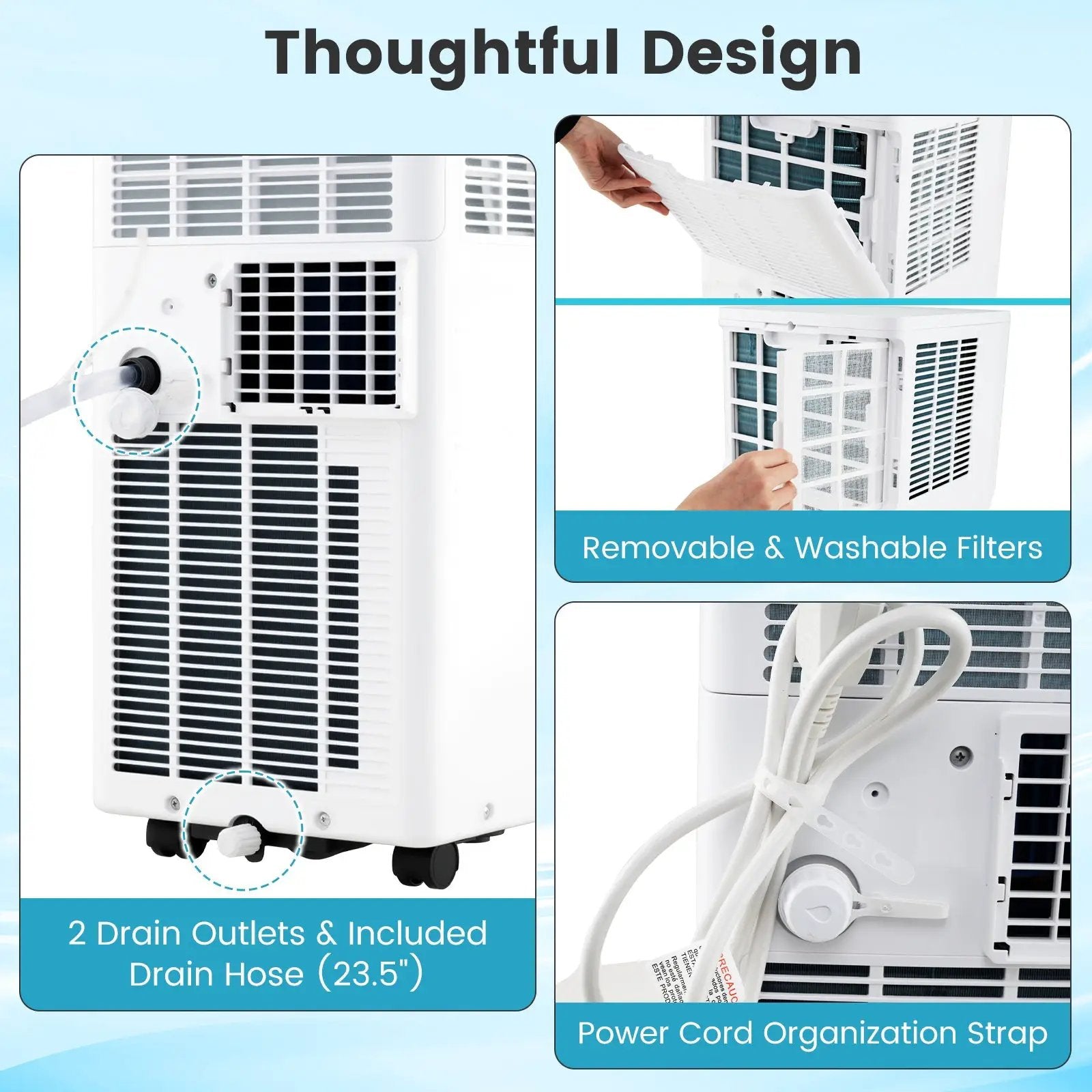 8200/10000 BTU Portable Air Conditioner 3-in-1 Stand up AC Unit with Dehumidifier by DirectDeals