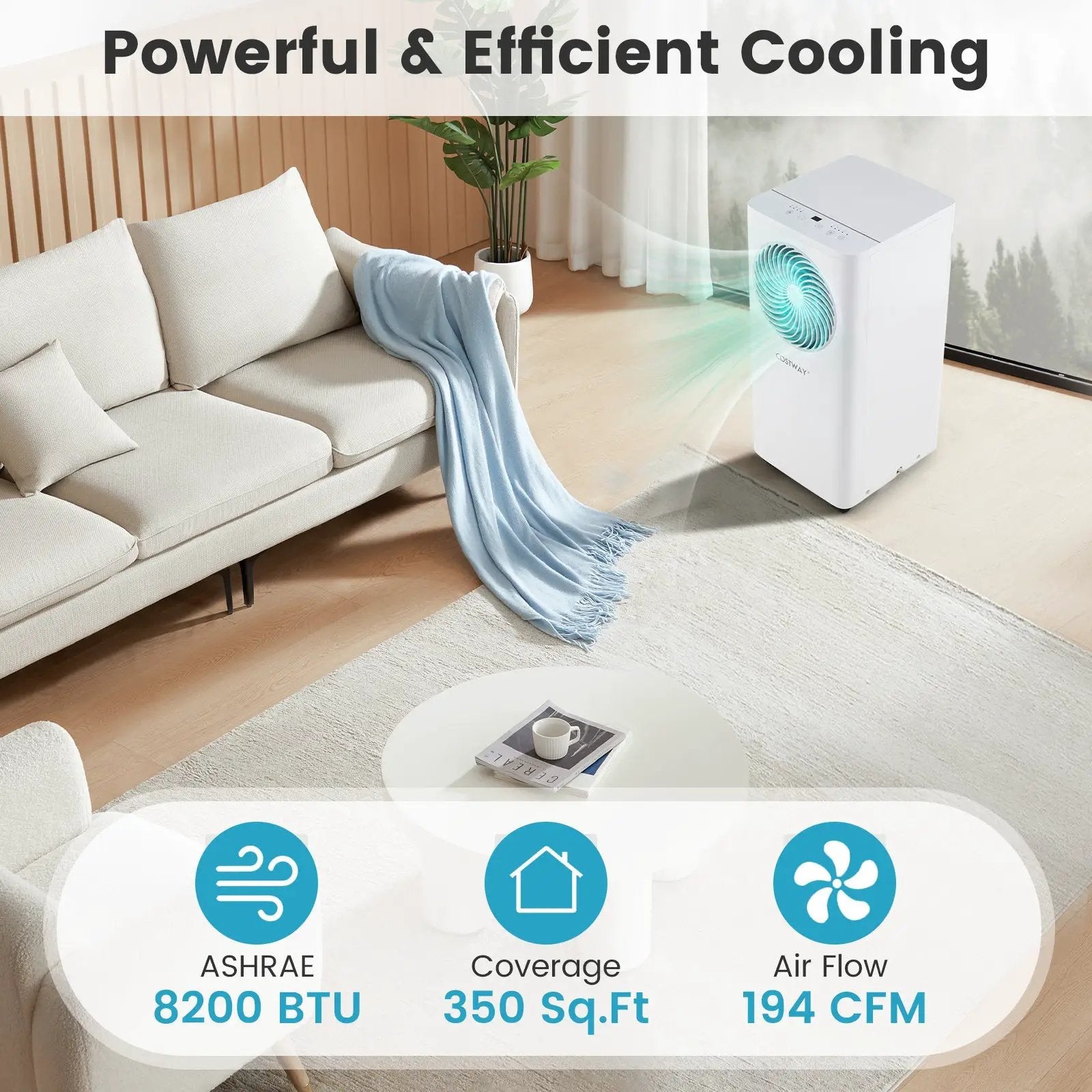 8200/10000 BTU Portable Air Conditioner 3-in-1 Stand up AC Unit with Dehumidifier by DirectDeals