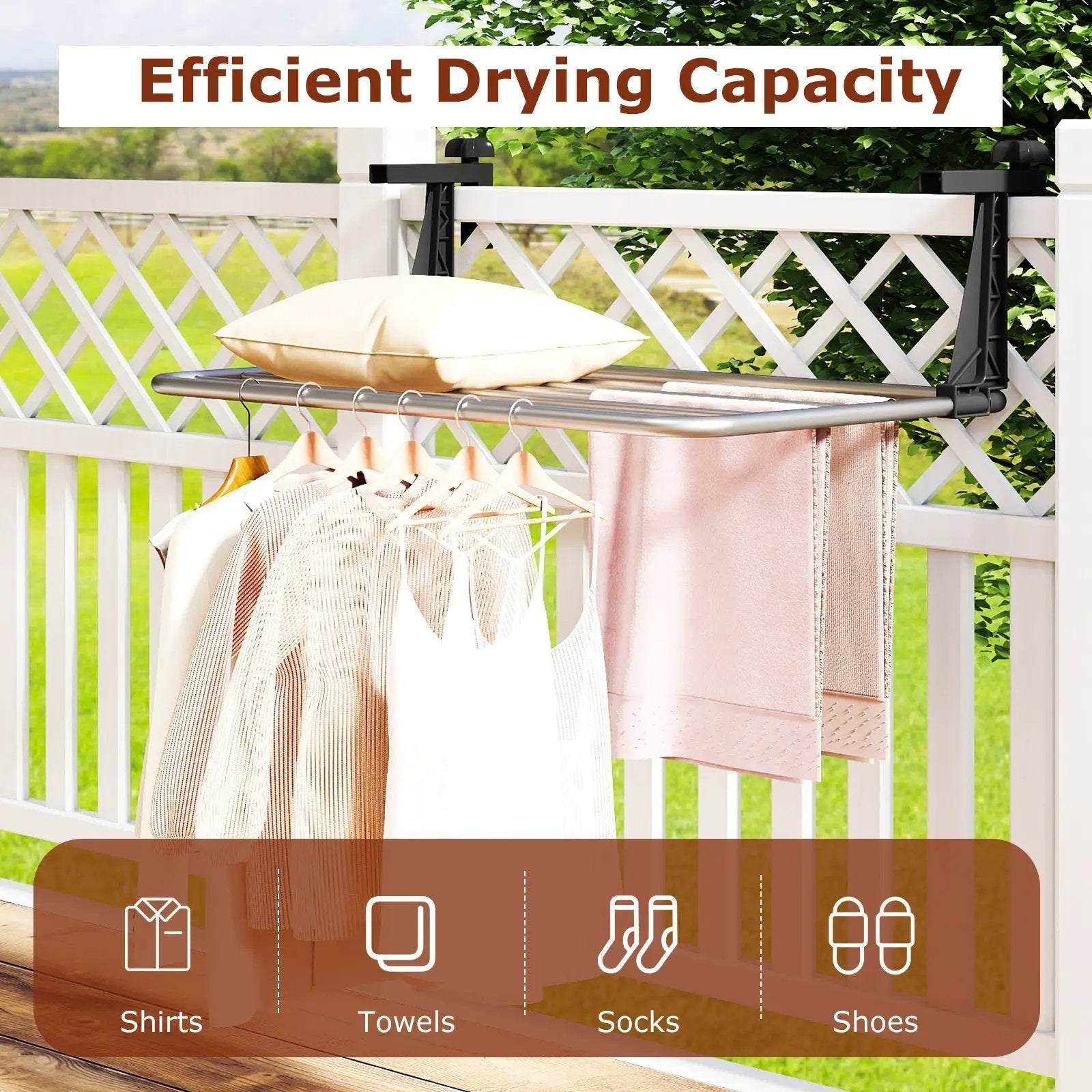 Portable Aluminum Clothes and Towel Drying Rack by DirectDeals