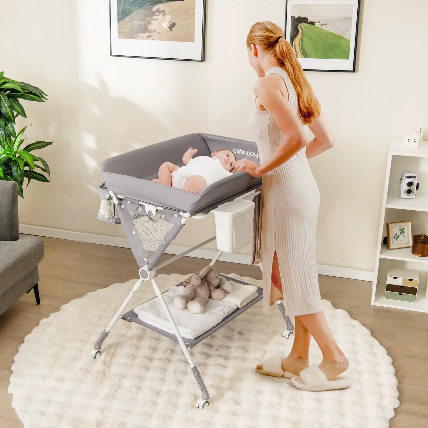 Portable Baby Changing Table with 3-Level Adjustable Height by DirectDeals