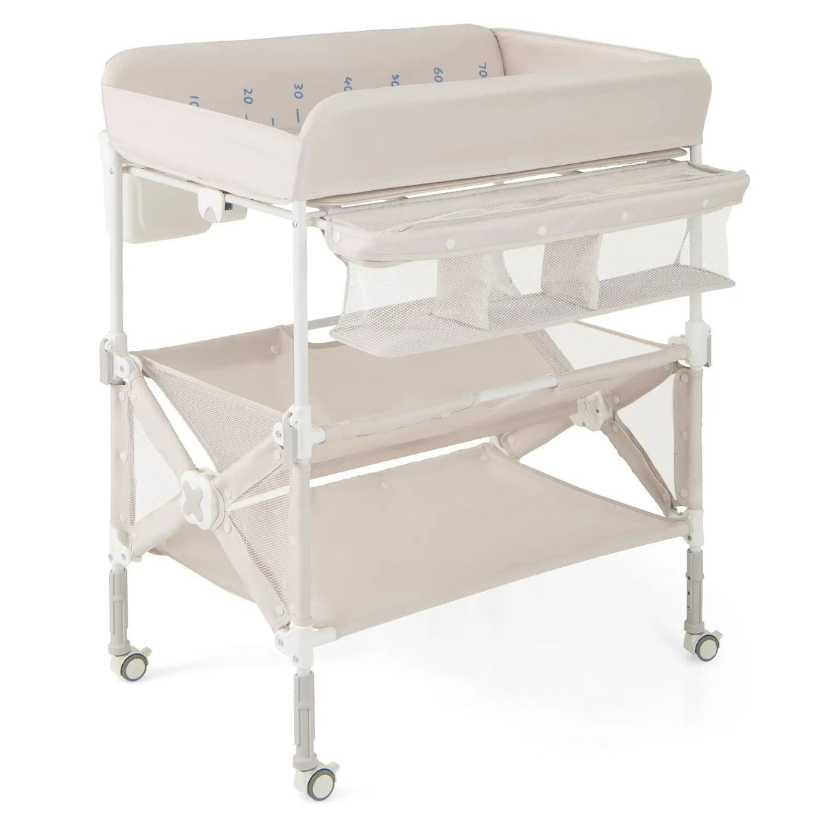 Portable Baby Changing Table with Wheels and Large Storage Rack by DirectDeals