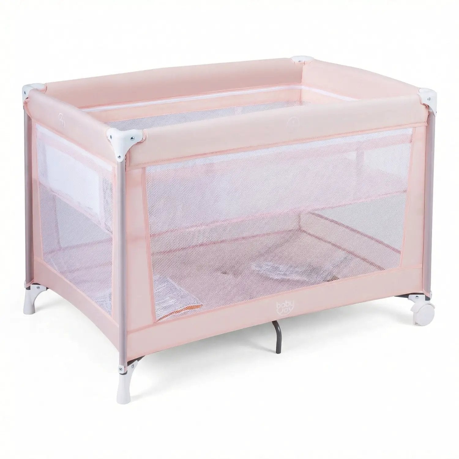 Portable Baby Playard Folding Travel Crib for Infants with Soft Mattress by DirectDeals
