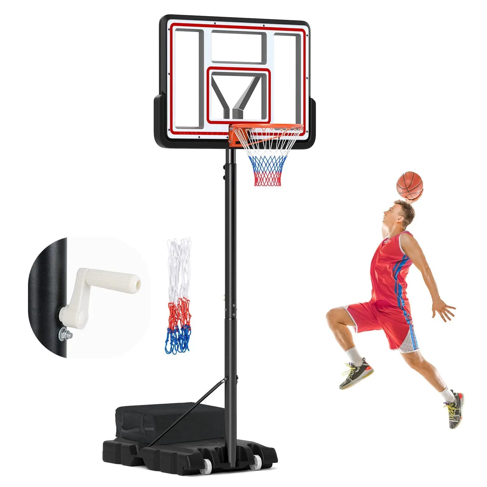 Portable Basketball Hoop Adjustable Basketball Goal System by DirectDeals