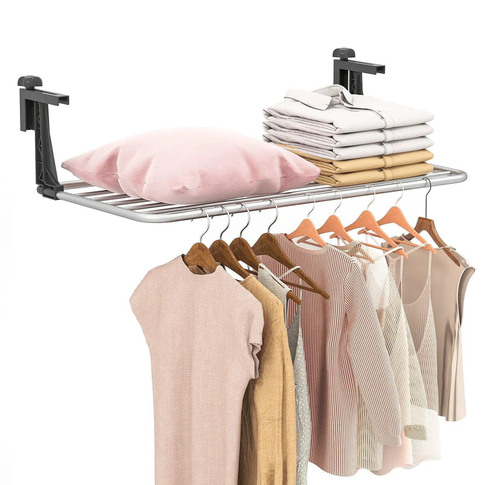 Portable Clothes Drying Rack Aluminum Towel Rack with Adjustable and Foldable Brackets by DirectDeals
